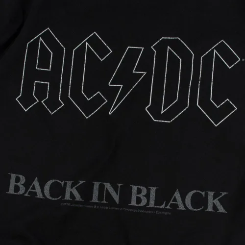 Vista 5 de Popfunk Classic ACDC Back in Black Logo Rock Album Camiseta de manga larga y pegatinas