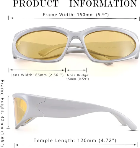 Vista 4 de COASION Gafas de conducción polarizadas HD de visión nocturna para mujeres y hombres gafas de sol envolventes de moda para mujeres y hombres