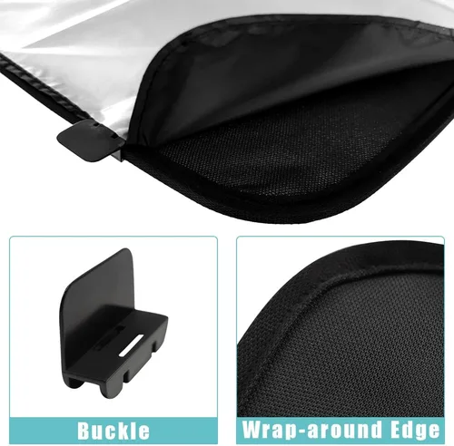 Vista 3 de BestEvMod Parasol plegable para techo Rivian R1T de 2 capas, cubiertas reflectantes para techo corredizo bloquea el deslumbramiento, rayos UV