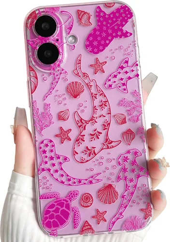 Vista 93 de NITITOP Funda para iPhone 13 Clear Sea Animal - Pez negro Pescado Negro