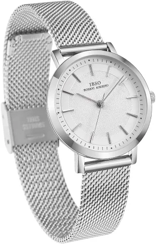 Vista 3 de Reloj de pulsera para mujer con correa de acero inoxidable, de cuarzo, a prueba de agua