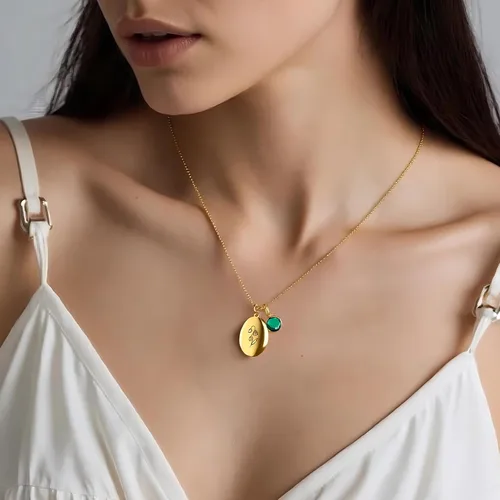 Vista 2 de Collar de flores de nacimiento, collar de piedra natal de diciembre, collar con dije para mamá, regalos de cumpleaños, cadena de oro, delicado