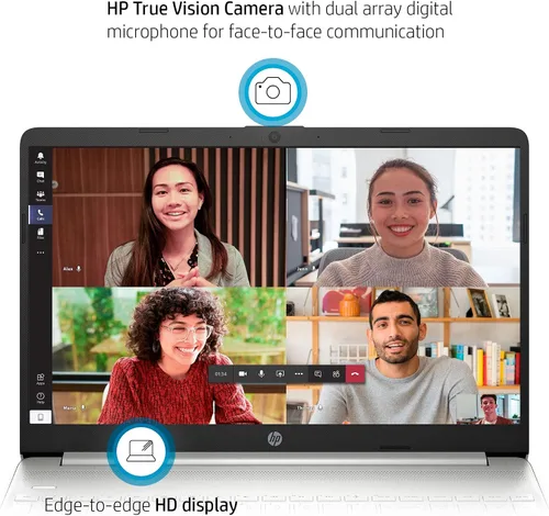 Vista 6 de HP Laptop ligera HD 2022 de 15.6 pulgadas para uso doméstico y estudiantes, Intel i3-1125G4 de 4 núcleos (hasta 3.7 GHz, Beat i7-8565U), 16 GB