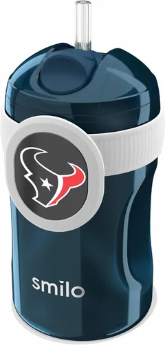 Vista 10 de Smilo Vaso con popote de Arizona Cardinals con licencia oficial de la NFL, para bebés y niños pequeños, con popote de silicona ponderado y capacidad