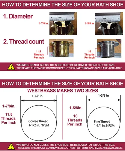 Vista 3 de Westbrass D94H-12A 1-1/2" NPSM - Drenaje de bañera con rosca gruesa y cierre con placa frontal ilusoria sin orificios, bronce antiguo