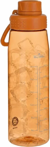 Vista 11 de Botella de agua de 32 oz, botella de agua transparente con tapa con pico y asa de transporte, reutilizable, Tritan, libre de BPA, botella de agua