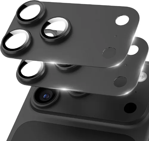 Vista 12 de Protector de lente de cámara compatible con iPhone 17 Pro Max [cobertura completa] Pantalla de vidrio templado 9H, cubierta de cámara con purpurina
