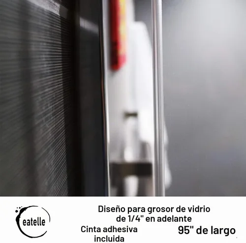 Vista 6 de eatelle Sello de puerta de ducha translúcido para bombilla de vinilo para espacio de 5/32 pulgadas (0.157 in) con cinta 3M preaplicada, tira