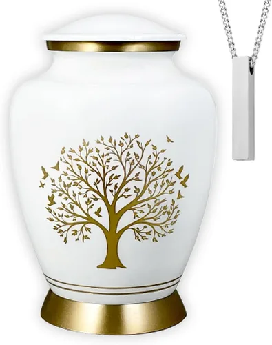 Vista 13 de AmericUrn Blue Tree of Life Urnas de Cremación Personalizadas con Grabado Personalizado para Cenizas Humanas – Conjunto Memorial para Adultos