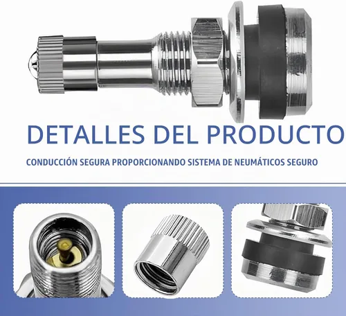 Vista 5 de 4 vástagos de válvula de metal TR416, vástagos de válvula de neumático de montaje exterior para neumáticos sin cámara, se adapta a orificios