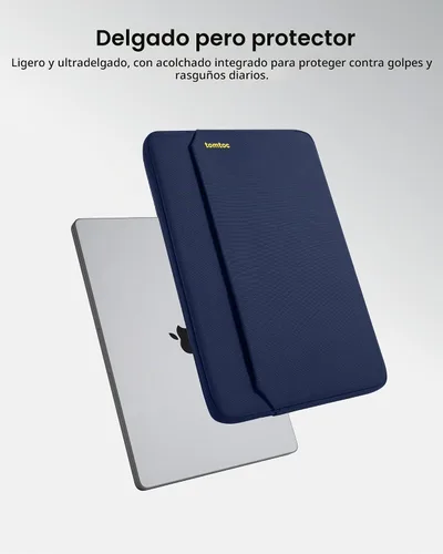 Vista 2 de tomtoc - Funda delgada para laptop de 14 pulgadas para MacBook Pro M5/M4/M3/M2/M1 Pro/Max 2025-2021, estuche protector resistente al agua para Azul