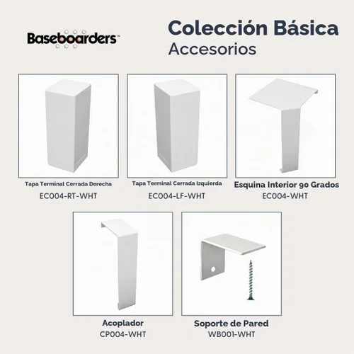Vista 5 de Baseboarders Basic Series Cubierta Deslizable para Calentador de Zócalo de Acero Galvanizado de 3 pies (36 pulgadas) + Tapas Terminales Izquierda