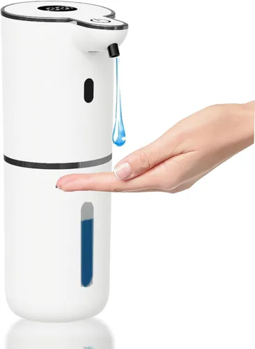 Vista 8 de Dispensador automático de jabón sin contacto, dispensador de jabón espumoso, 6 niveles ajustables, manos libres, dispensador recargable por USB