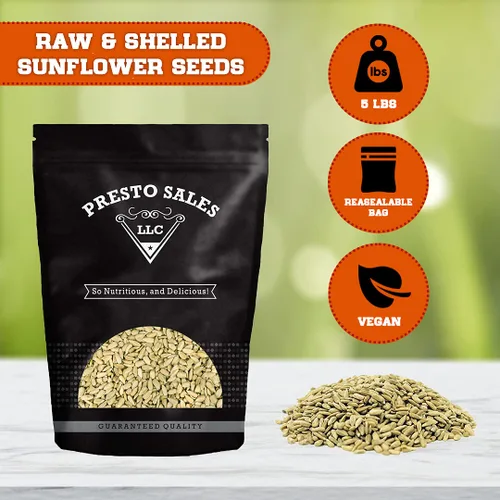 Vista 2 de Presto Sales LLC - Semillas de girasol, sin cáscara, crujientes, frescas, superalimentos, aperitivos obsesivos, fiestas, 1 opción, premium