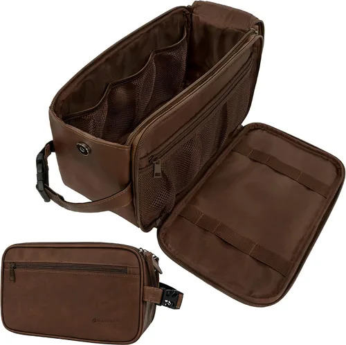Vista 8 de PAVILIA - Neceser para hombre, kit de afeitado para viaje, neceser de viaje para hombres, organizador de artículos de aseo para el cuidado personal