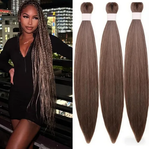 Vista 76 de Cabello trenzado para niños preestirado de 16 pulgadas, color negro para niños, trenzas sin nudos