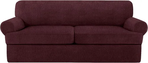 Vista 28 de 2 Fundas para Sillas de Cojín en T con Brazos Súper Elásticas Funda Deslizable para Silla de Sala de Estar para Mascotas y Perros Funda Deslizable
