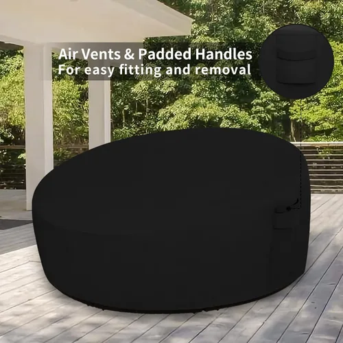 Vista 5 de Easy-Going Funda para día de patio resistente de 600D para exteriores, redonda de 75 pulgadas, con resistencia a rayos UV, funda para sofá de patio