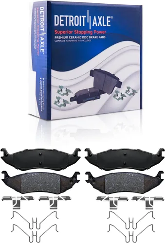 Vista 108 de Detroit Axle - Pastillas de freno de cerámica delanteras Reemplazo de pinza de freno derecha para Dodge Ram 1500 Dakota, Ram 1500 Classic - Juego