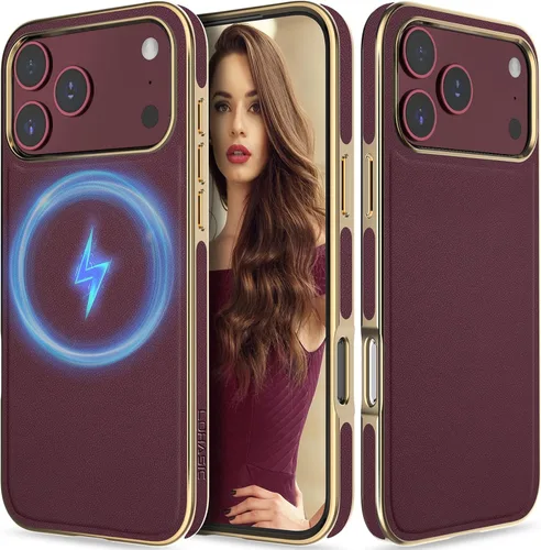 Vista 15 de LOHASIC Funda de piel de lujo para iPhone 18 Pro Max/iPhone 17 Pro Max Beige