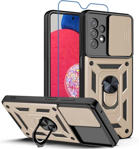 Vista 18 de Funda para teléfono Galaxy A06 4G: con protector de pantalla de 2 piezas, cubierta deslizante para cámara y soporte multiángulo para Samsung Galaxy