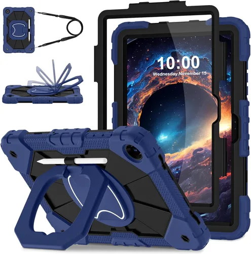 Vista 13 de WESOROL Funda para Galaxy Tab A11 Plus/A9 Plus de 11 pulgadas, a prueba de golpes para tableta Samsung A11+/A9+ con protector de pantalla con Negro