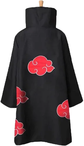Vista 4 de Conjunto de bata de cosplay unisex, disfraz largo de Halloween, cuello alto, capa, diadema, collar y anillo