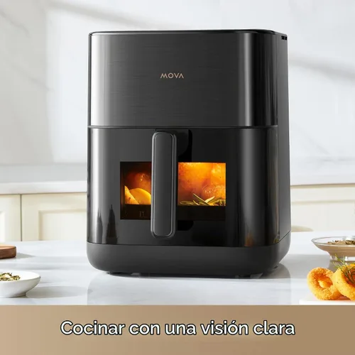 Vista 5 de Mova Freidora de aire FD10Pro, freidora digital grande de 6.3 cuartos de galón con ventana visible, 11 modos de cocción preestablecidos, sistema