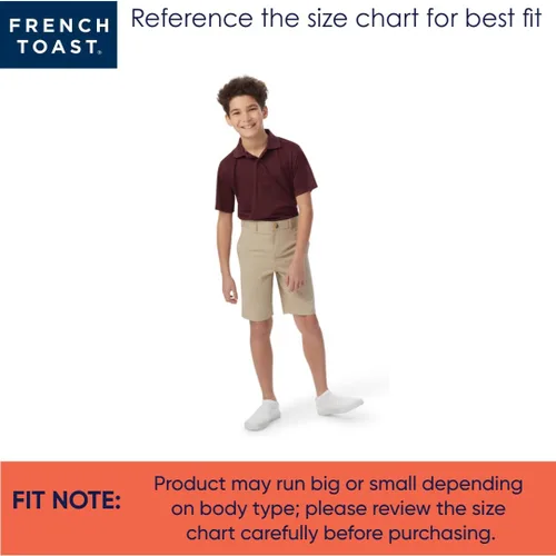 Vista 4 de French Toast Boys Flat Front Stretch Twill Shorts with Adjustable Waist in Standard and Extended Kids Sizes Navy, 6 Azul marino