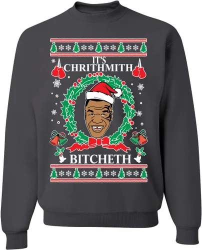 Vista 52 de Merry Chrithmith Ugly Christmas Sweater Unisex Crewneck Graphic Sweatshirt Negro Bitcheth