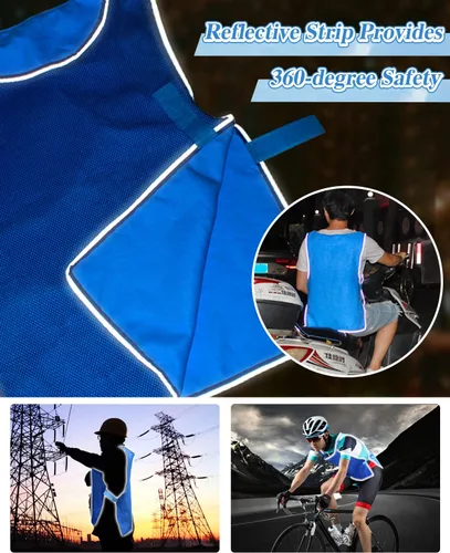 Vista 5 de Chaleco de enfriamiento para hombres y mujeres MS Motociclismo Cuerpo Cool Chaleco Reflectante PVA Agua Evaporativo Hielo frío Chaleco para montar