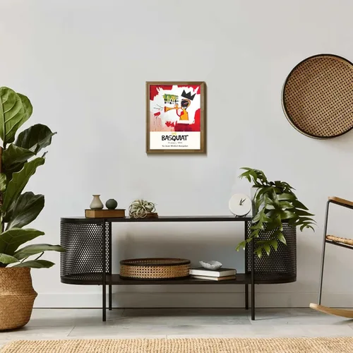 Vista 3 de RETRART Basquiat - Arte de pared de 8 x 10 pulgadas, impresión en lienzo de grafiti, póster de arte callejero para decoración de dormitorio