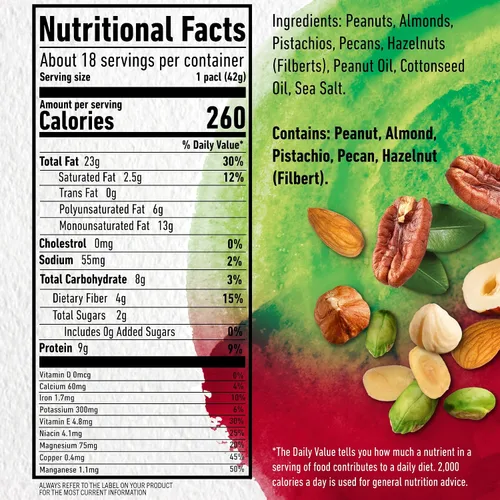 Vista 2 de Planters Combinación saludable nutrición para el corazón, 1.5 onza, 18 Count