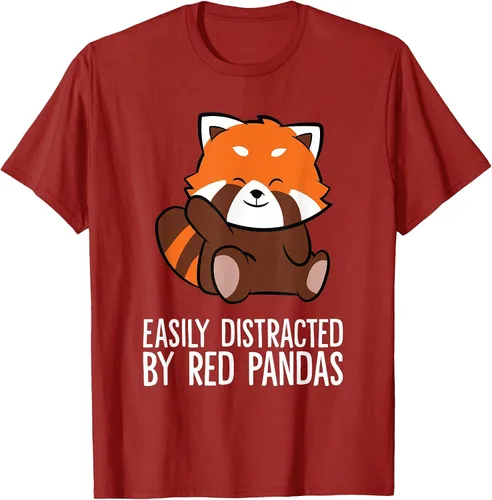 Vista 16 de Red Panda Love Easily Distracted By Red Pandas T-Shirt Asphalt Grey