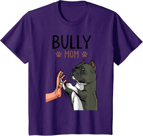 Vista 28 de American Bully Mom Cute Dog Mama Camiseta divertida para mujer, Blanco, S