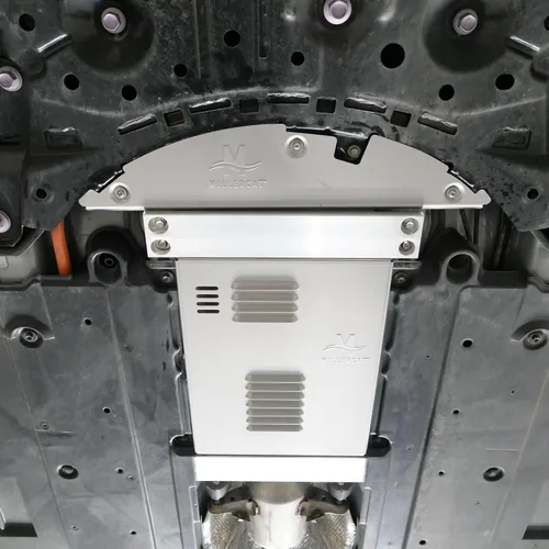 Vista 4 de Escudo Antirrobo Cat V2, Compatible con Toyota Prius Gen 4 2016-2022 - Protección de Convertidor Catalítico de Aluminio Miller CAT Aluminio V2