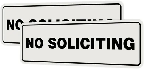 Vista 30 de Estándar No Soliciting Door/Wall Sign - Negro - Pequeño