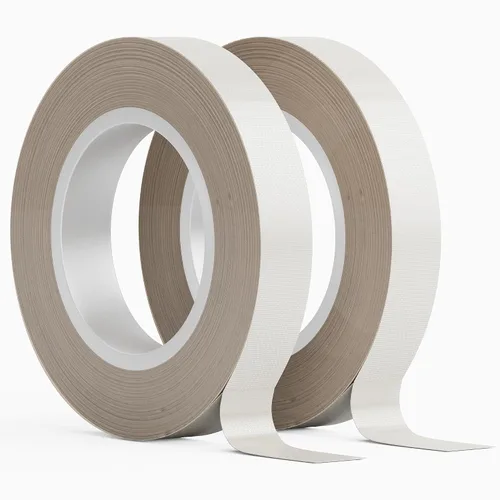 Vista 13 de Cinta de teflón, cinta de 1/2 pulgada x 10 metros x 0.18mm de baja fricción, cinta adhesiva resistente a altas temperaturas, resistente a la Marrón
