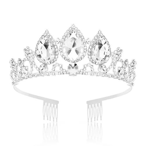 Vista 17 de CIEHER Rapunzel - Corona de princesa para niñas, diadema multicolor para fiesta de cumpleaños, cosplay de sirena