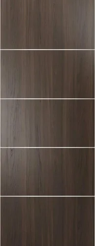 Vista 6 de Panel de madera marrón de 18 x 80 pulgadas Planum 0020 ceniza de chocolate Uso como puerta corredera de armario Resistente núcleo sólido rayas
