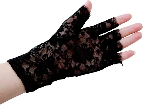Vista 2 de Sperrins Skylety Sunblock Fingerless Bridal Lace Gloves Opera Evening Wedding Tea Party Prom Cosplay