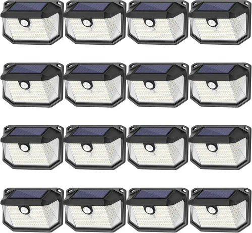 Vista 15 de Paquete de 2 luces solares para exteriores, luces solares superbrillantes con sensor de movimiento alimentadas por energía solar para exteriores