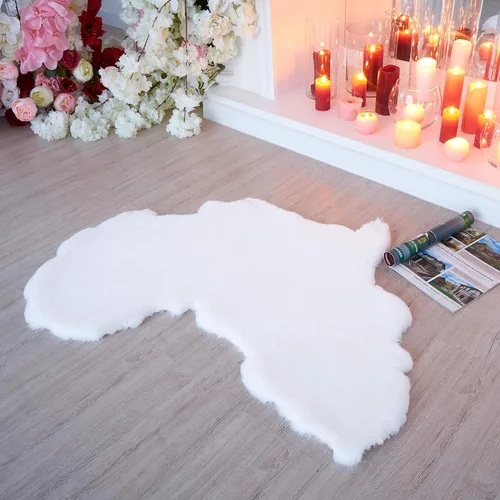 Vista 14 de Lith Home - Decoración africana para el hogar, alfombra de piel sintética de conejo, regalo impactante, felpa suave y lujosa, suelo de sala y Negro