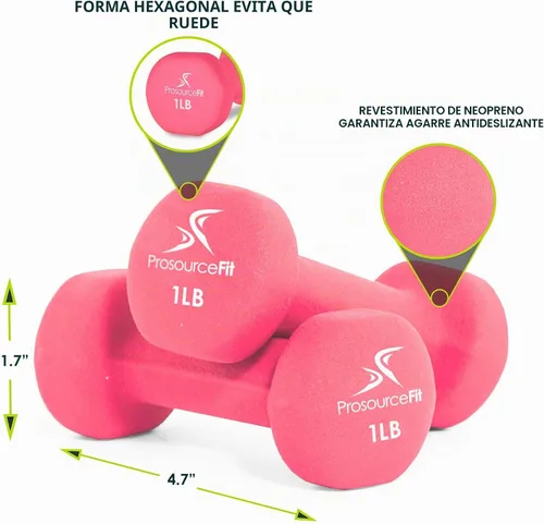 Vista 3 de ProsourceFit Neoprene Dumbbell Coated for Non-Slip Grip