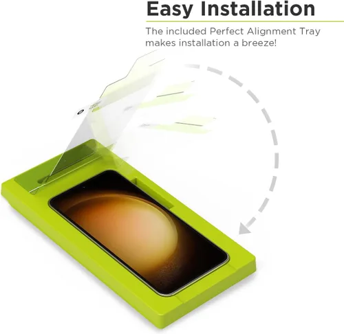 Vista 3 de PureGear Protector de pantalla de vidrio templado transparente HD para Samsung Galaxy S23+ (2023), compatible con fundas, resistente a los arañazos