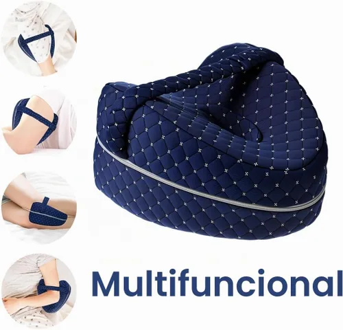 Vista 4 de Almohada de rodilla para dormir de lado, almohada de alineación de cadera, almohadas de espuma viscoelástica para piernas para dormir con correa