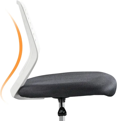 Vista 8 de Topeakmart - Silla de escritorio pequeña sin brazos, altura giratoria ajustable, color gris oscuro