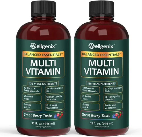 Vista 9 de Suplemento líquido nutricional Balanced Essentials, 32 onzas, Very Berry, HBE, 1, 1 138 nutrients per serving in a smooth berry liquid: vitamins