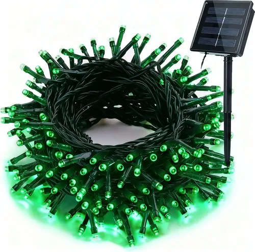 Vista 11 de Luces solares de Navidad para exteriores, tira de luces de 33 pies con 100 luces LED con 8 modos, luces de hadas impermeables para Navidad