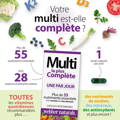 Vista 14 de Webber Naturals Más de 50 cápsulas vegetarianas más completas para hombres, 90 cápsulas vegetarianas